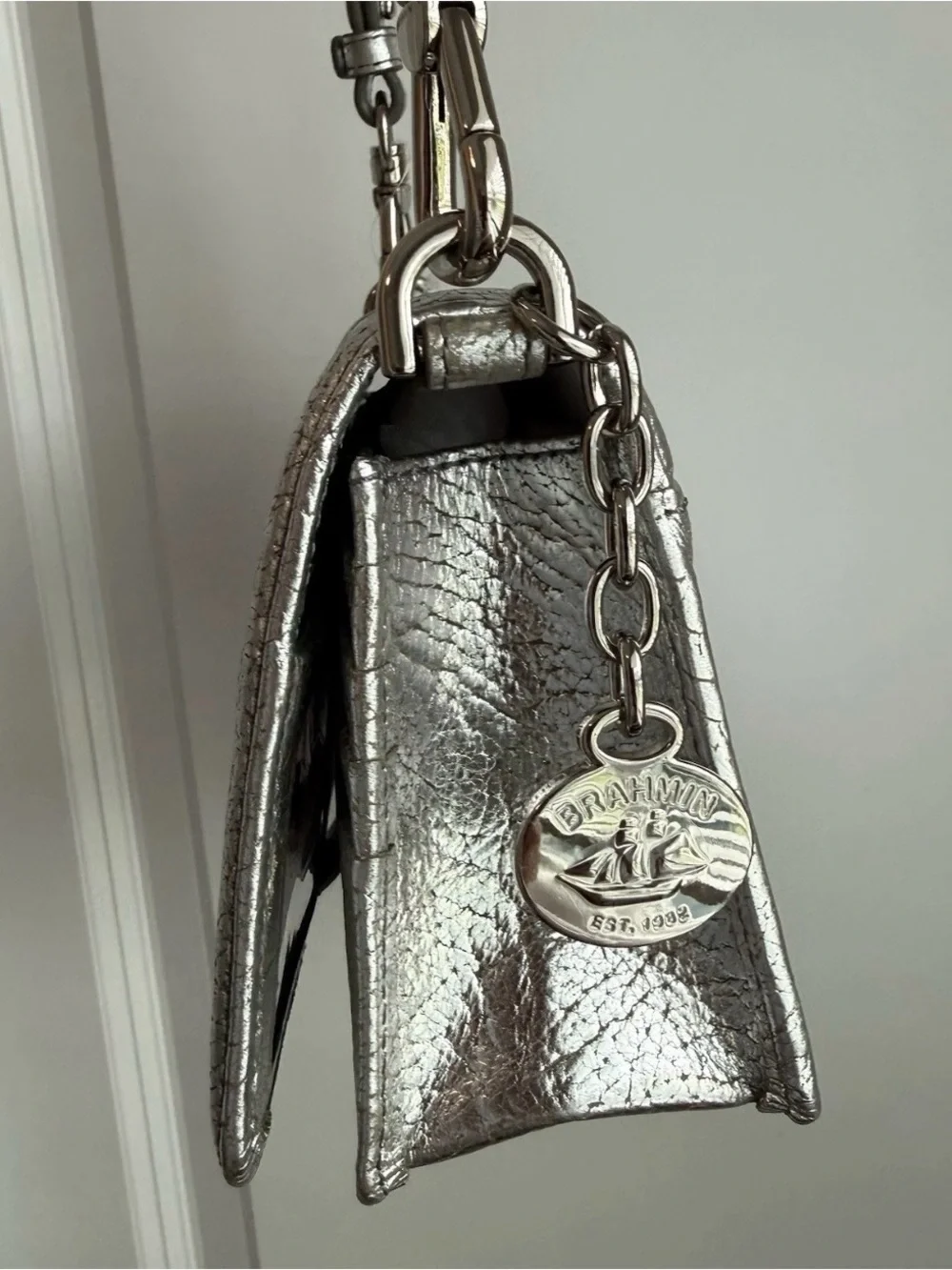 Brahmin Minuette Crossbody Silver Duchess Leather
